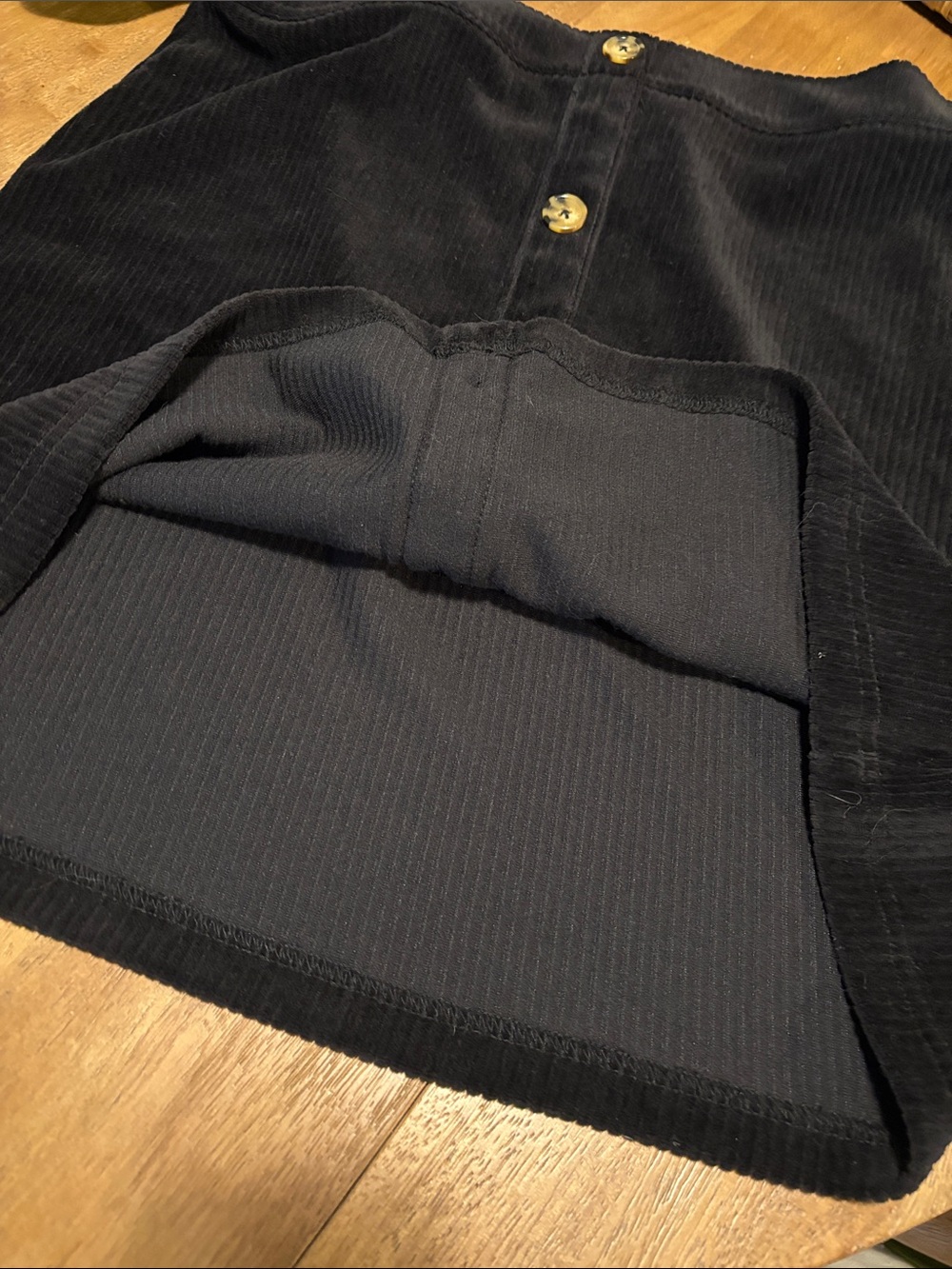 Wallflower Black Corduroy Button-Front Mini Skirt - Picture 5 of 7